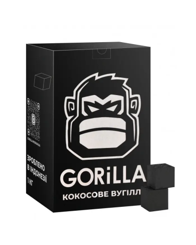 Вугілля кокосове Gorilla 1 кг (25х25 мм)