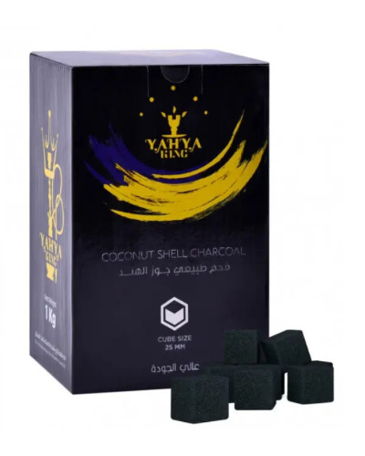 Вугілля кокосове Coco Yahya Elegance King , 1кг (72 КУБИКА) 25 ММ