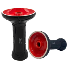 Чаша для кальяну 2x2 Medium Wood Red (чорна з червоним матова)