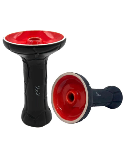 Чаша для кальяну 2x2 Medium Wood Red (чорна з червоним матова)