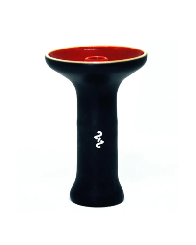 Чаша для кальяну 2x2 Medium Black Glass Red (чорна з червоним глянцева)