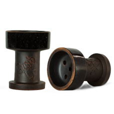Чаша для кальяну GUSTO Bowls ROOK Black White Point (чорна в білу крапку)