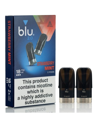 Картриджі Blu 2.0 18 мг Strwaberry mint (полуниця м'ята)