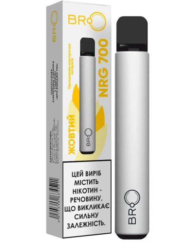 Одноразка BRO Energy 700 Жовтий (Тютюн Red Virginia та Oriental)