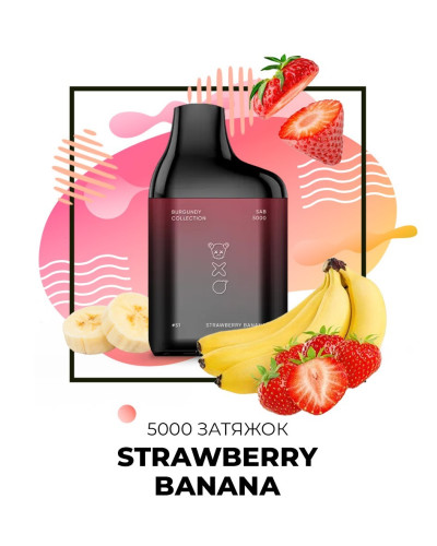 Одноразка SAB 5000 затяжок №51 Strawberry Banana зі смаком полуниця банан (Протермінований)
