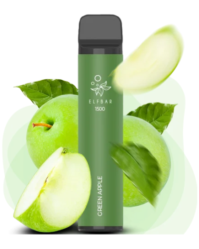 Одноразка ELF BAR 1500 "Green Apple" зі смаком зелене яблуко