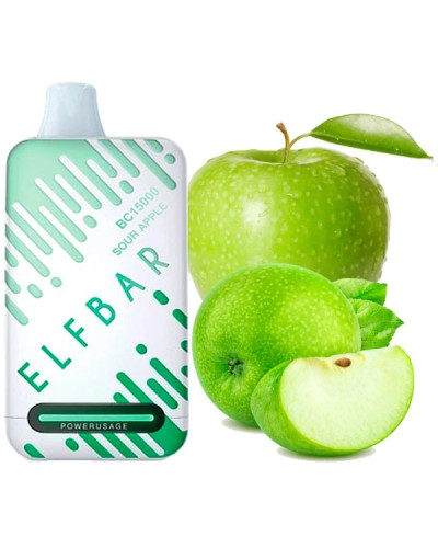 Одноразка ELF BAR BC 15000 затяжок "Sour Apple" зі смаком кисле яблуко
