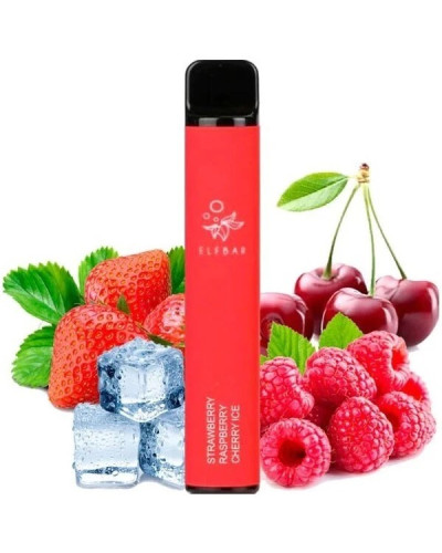 Одноразка ELF BAR 1500 "Strawberry Raspberry Cherry Ice" зі смаком полуниця малина вишня лід