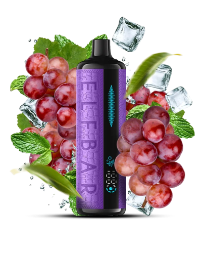 Одноразка Elf Bar E-Shisha 12000 "Grape Mint" зі смаком винограду та м'яти