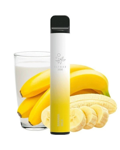 Одноразка ELF BAR 2000 "Banana Milk" со вкусом банановое молоко