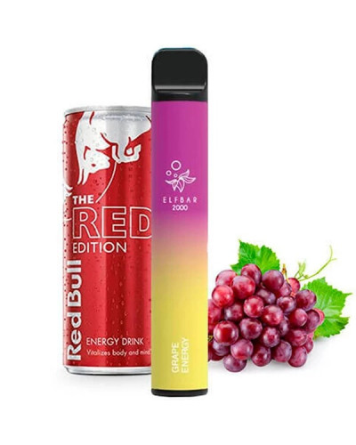 Одноразка ELF BAR 2000"Grape Energy" со вкусом виноград энергетик