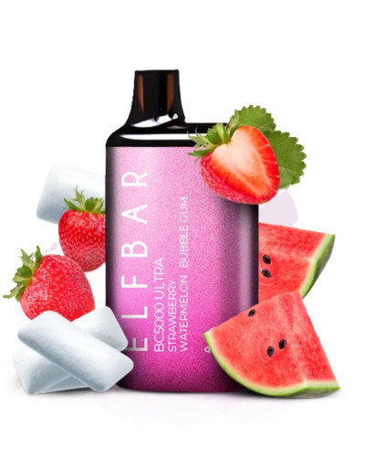 Одноразка ELF BAR BC 5000 Ultra "Strawberry watermelon bubble gum" со вкусом клубника арбуз жвачка