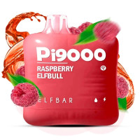 Одноразка ELF BAR Pi 9000 затяжок "Raspberry Elfbull" зі смаком малина енергетик