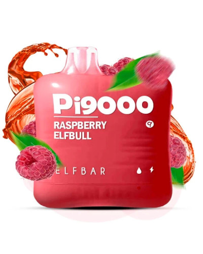Одноразка ELF BAR Pi 9000 затяжек "Raspberry Elfbull" со вкусом малина энергетик