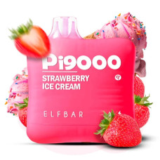 Одноразка ELF BAR Pi 9000 затяжок "Strawberry Ice Cream" зі смаком полуничне морозиво