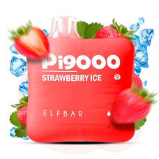 Одноразка ELF BAR Pi 9000 затяжок "Strawberry Ice" зі смаком полуниця лід