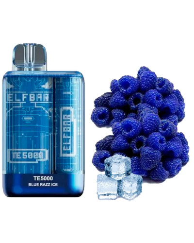 Одноразка ELF BAR TE5000 затяжек "Blue Razz Ice" со вкусом голубая малина лед