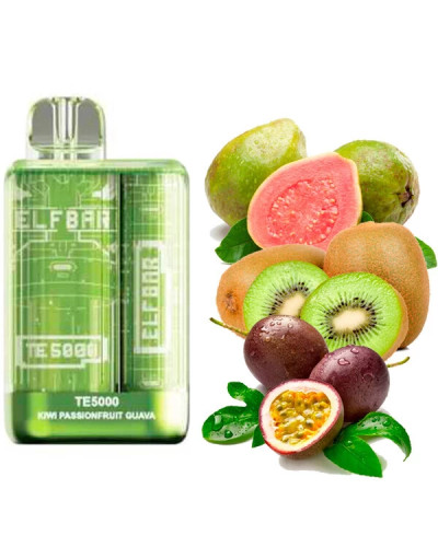 Одноразка ELF BAR TE5000 затяжок "Kiwi Passion Fruit Guava" зі смаком ківі маракуйя гуава