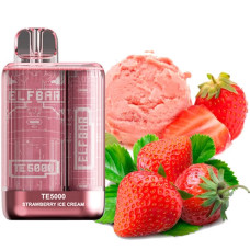Одноразка ELF BAR TE5000 затяжок "Strawberry Ice Cream" зі смаком полуничне морозиво