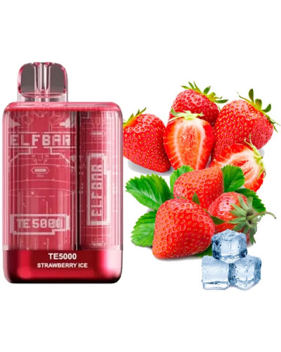 Одноразка ELF BAR TE5000 затяжек "Strawberry Ice" со вкусом клубника лед