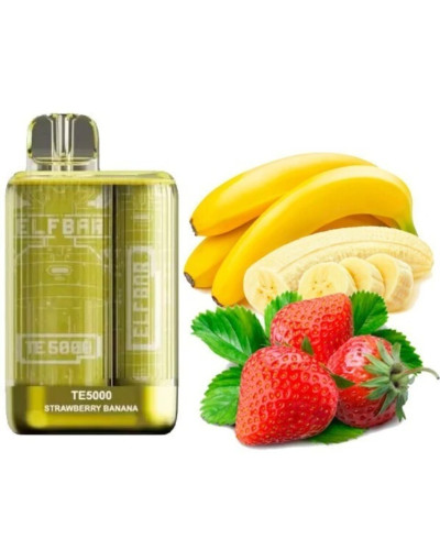 Одноразка ELF BAR TE5000 затяжок "Strawberry Banana" зі смаком полуниця банан