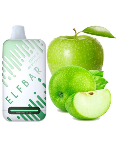 Одноразка ELF BAR BC 18000 затяжок "Sour Apple" зі смаком кисле яблуко