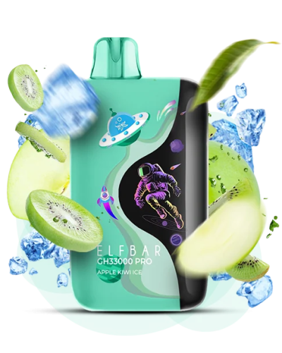 Одноразка ELF BAR GH 33000 PRO "Apple Kiwi Ice" со вкусом яблока киви и льда