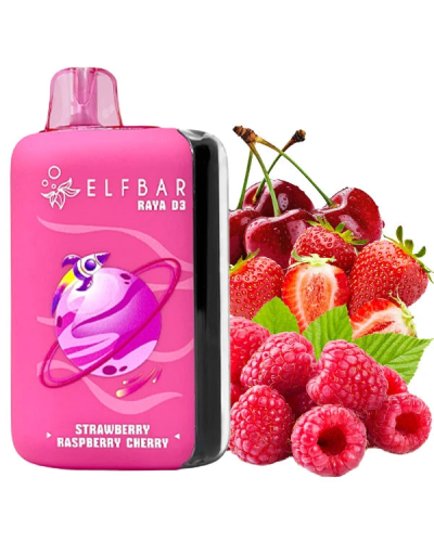 Одноразка Elf Bar RAYA D3 25000 затяжок Straberry Raspberry Cherry (полуниця малина вишня)
