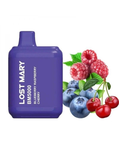 ОДНОРАЗКА LOST MARY BM5000 ЗАТЯЖЕК 5% "BLUEBERRY RASPBERRY CHERRY" СО ВКУСОМ ЧЕРНИКИ МАЛИНЫ ВИШНИ