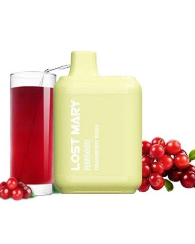 ОДНОРАЗКА LOST MARY BM5000 ЗАТЯЖОК 5% "CRANBERRY SODA" ЗІ СМАКОМ ЖУРАВЛИНА СОДОВА