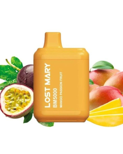 ОДНОРАЗКА LOST MARY BM5000 ЗАТЯЖОК 5% "MANGO PASSION FRUIT" ЗІ СМАКОМ МАНГО МАРАКУЙЯ