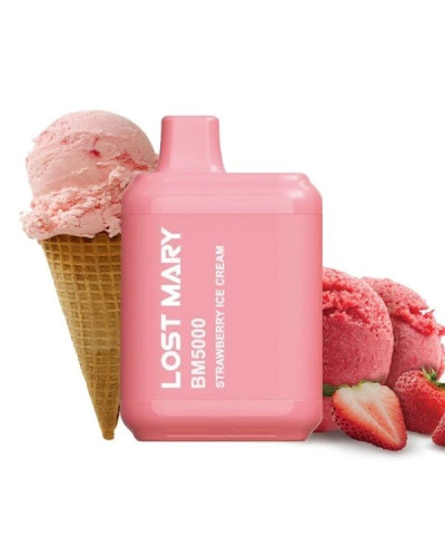 ОДНОРАЗКА LOST MARY BM5000 ЗАТЯЖОК 5% "STRAWBERRY ICE CREAM" ЗІ СМАКОМ ПОЛУНИЧНОГО МОРОЗИВА