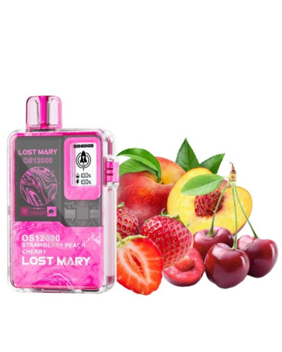 Одноразка Lost Mary OS12000 затяжок Strawberry Peach Cherry (полуниця персик вишня)