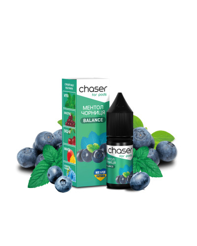 ЖИДКОСТЬ CHASER BALANCE 10 МЛ 50 МГ СО ВКУСОМ ЧЕРНИКА МЕНТОЛ