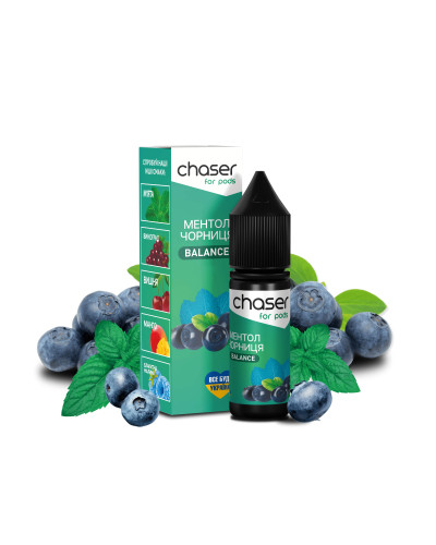 РІДИНА CHASER FOR PODS BALANCE 15 МЛ 50 МГ ЗІ СМАКОМ ЧОРНИЦЯ МЕНТОЛ