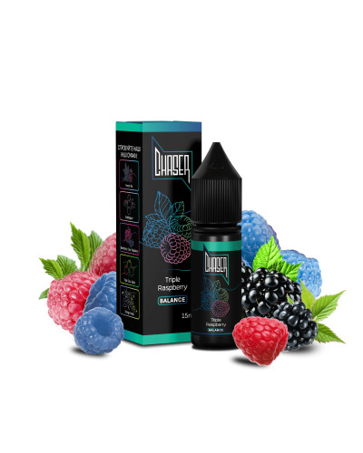 ЖИДКОСТЬ CHASER BLACK BALANCE 15 МЛ 50 МГ "TRIPLE RASPBERRY" СО ВКУСОМ ТРЕХ СОРТОВ МАЛИНЫ