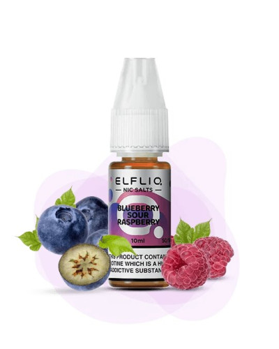 РІДИНА ELF LIQ 10 МЛ 50 МГ "BLUEBERRY SOUR RASPBERRY" ЗІ СМАКОМ ЧОРНИЦІ ТА КИСЛОЇ МАЛИИ
