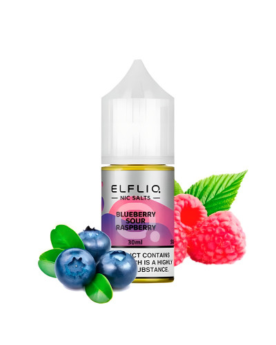 РІДИНА ELF LIQ 30 МЛ 50 МГ "BLUEBERRY SOUR RASPBERRY" ЗІ СМАКОМ ЧОРНИЦІ ТА КИСЛОЇ МАЛИИ