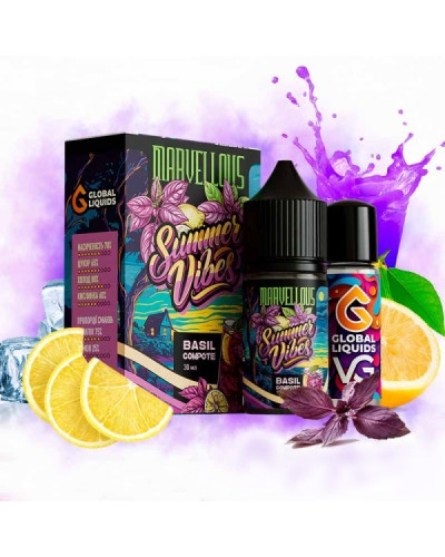 Набір для самозамісу Marvellous Summer Vibes 30 мл Basil Compote (компот з базиліку та лимона)