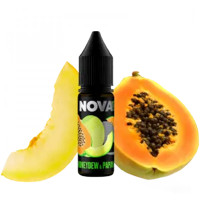 РІДИНА NOVA SALT 15 МЛ НА 50 МГ "HONEYDEW PAPAYA" ЗІ СМАКОМ ДИНІ ТА ПАПАЇ