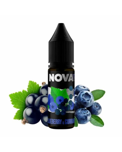 РІДИНА NOVA SALT 15 МЛ НА 50 МГ "BLUEBERRY CURRANT" ЗІ СМАКОМ ЧОРНИЦІ ТА СМОРОДИНИ