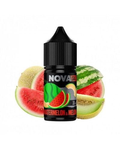 РІДИНА NOVA SALT 30 МЛ НА 50 МГ "WATERMELON MELON" ЗІ СМАКОМ КАВУНА ТА ДИНІ