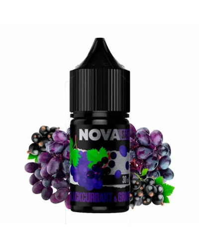 ЖИДКОСТЬ NOVA SALT 30 МЛ 50 МГ "BLACKCURRANT GRAPE" СО ВКУСОМ ЧЕРНОЙ СМОРОДИНИ И ВИНОГРАДА