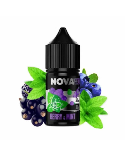 РІДИНА NOVA SALT 30 МЛ НА 50 МГ "BERRY MINT" ЗІ СМАКОМ ЯГІД ТА М'ЯТИ