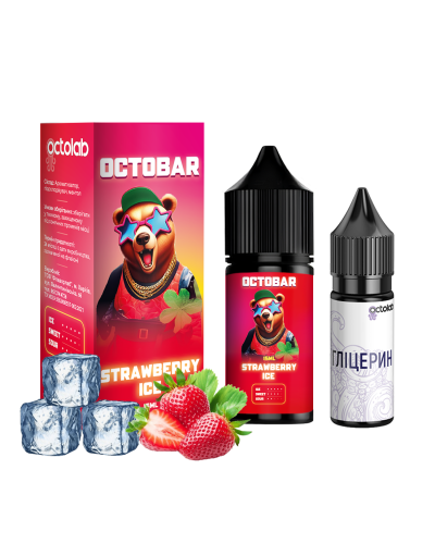 Набір для самозамісу OCTOBAR NFT 30 мл 50 мг Strawberry Ice зі смаком полуниця лід