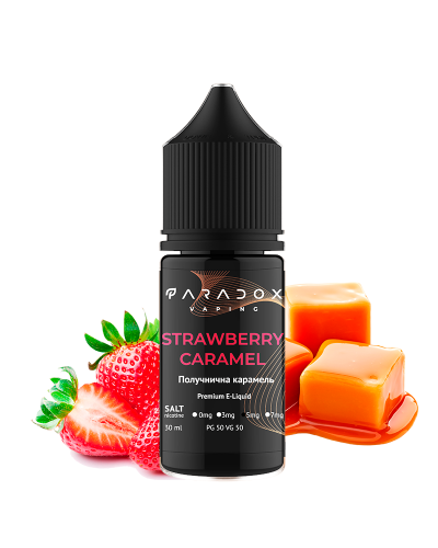 Рідина для под систем PARADOX Vaping 30 мл 50 мг зі смаком Strawberry Caramel (полуниця карамель)