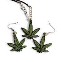 Набор підвіска та сережки "Cannabis"
