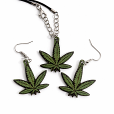Набор підвіска та сережки "Cannabis"