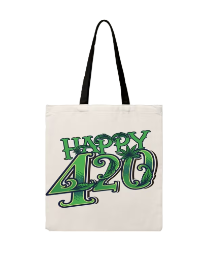 Шопер "Happy 420" в белом цвете