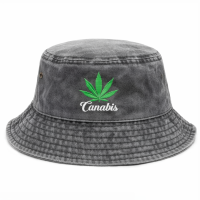 Панамка «Canabis» серого цвета